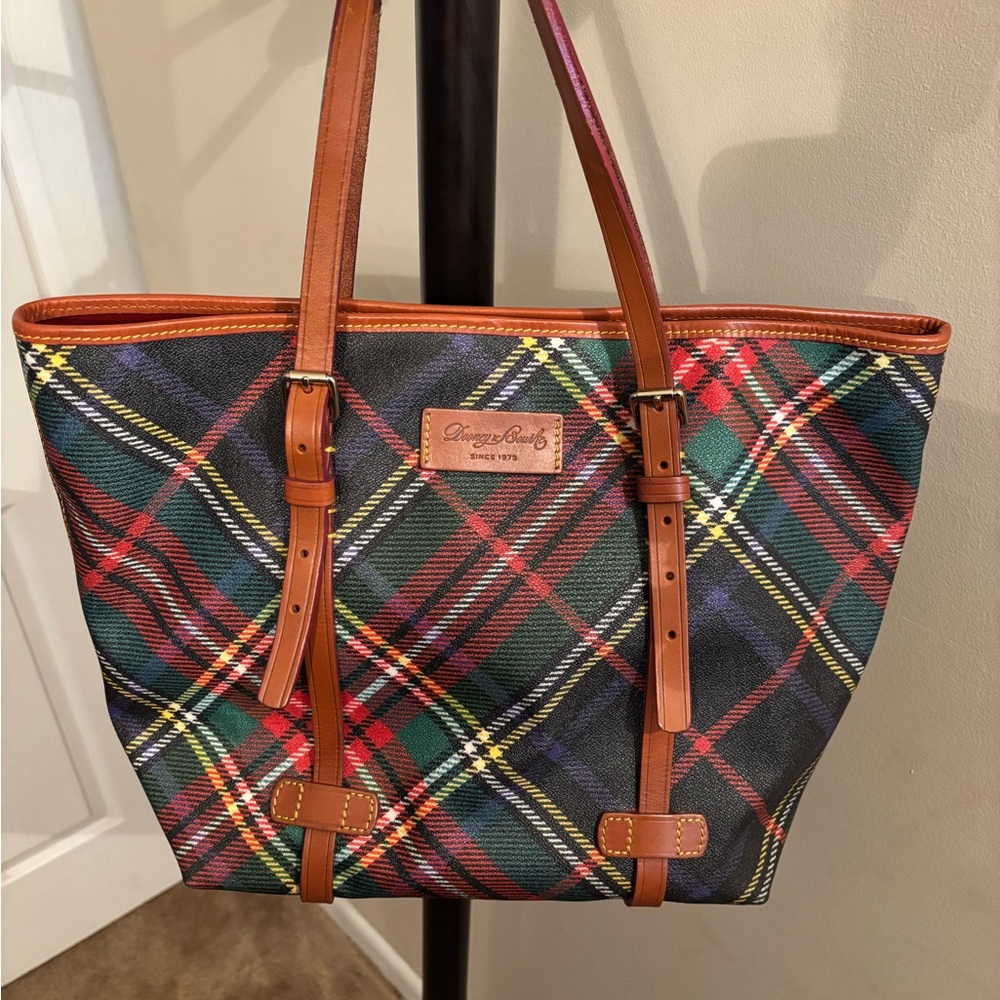 Dooney & Bourke Tartan Tote - Red, Green, Blue